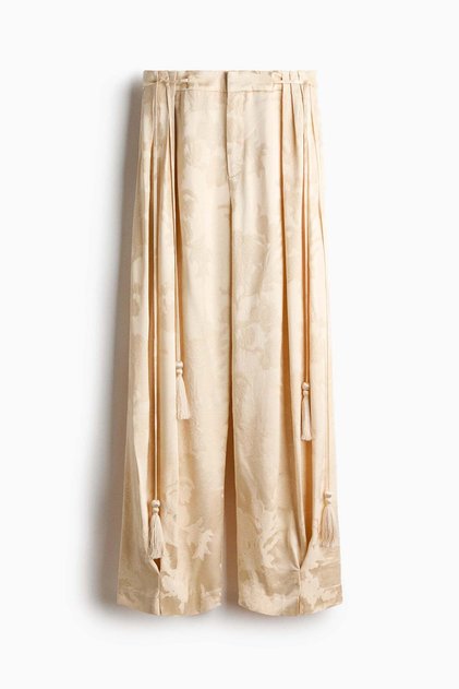 Pleated viscose-weave trousers