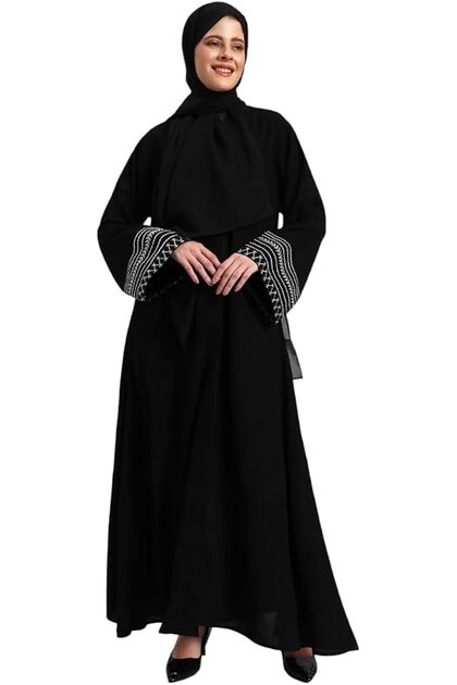 عباءات نسائية أنيقة مع حجاب | عباءات مطرزة مع حجاب | ملابس إسلامية محتشمة | غلاف/غطاء