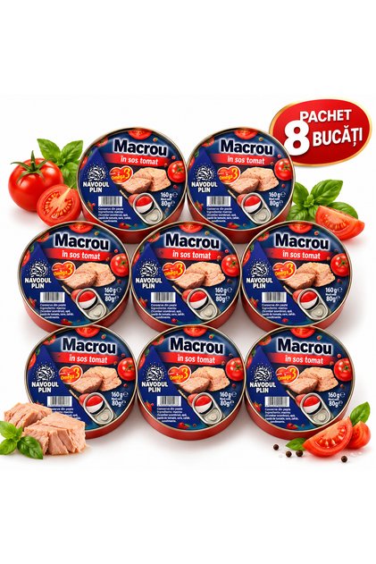 Pachet 8x 160 g Macrou în sos de roșii