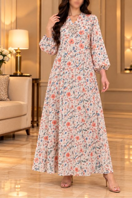 Women's Embroidered Cotton Jalabiya