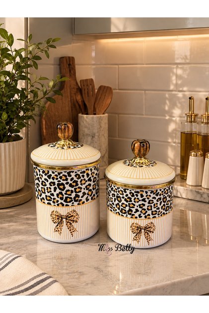 Savana Set of 2 Enamel Jars