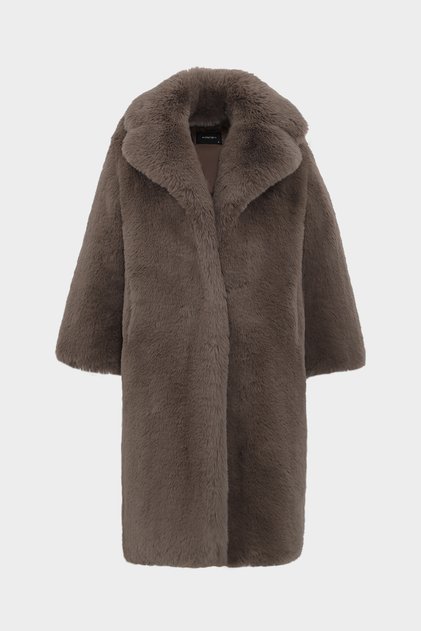 Premium Long Fur Rex Faux Women's Fur Coat
