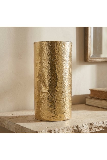 Cylindrical Metal Vase - 15x30 cms