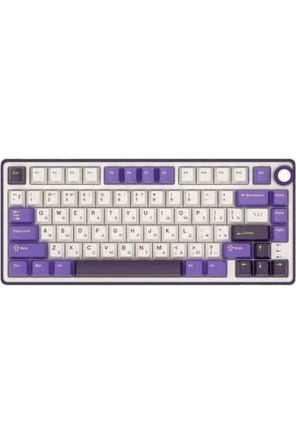 Геймърска клавиатура R75, кафяви суичове, RGB осветление, кабелна, безжична 2.4GHz, Bluetooth (многоцветна)