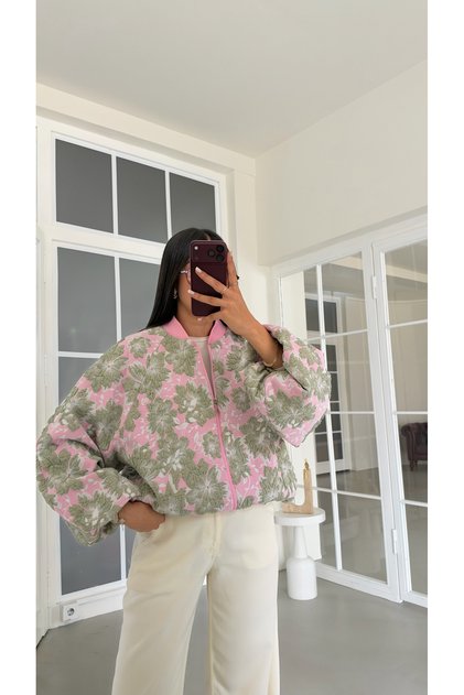 Pembe Astarlı Pinterest Ceket GAUS-02208