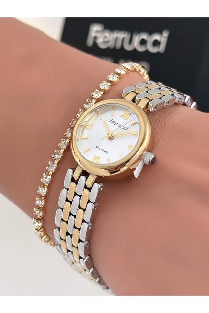 Steel Strap Minimal Case 2 Year Warranty 3 Atm Waterproof Women's Wristwatch + Bracelet Gift