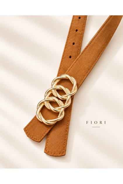 Suede Leather Women's Trouser Belt with United Ring Buckle, Jacket Belt, Dress Belt, Shirt Belt