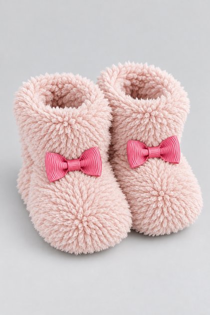 Baby Girl Bowknot Plush Booties
