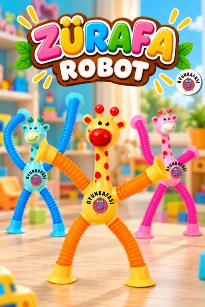Esnek Zürafa Robot Oyuncak – Vantuzlu El ve Ayaklı, Bükülebilir Hareketli Kollu Bacaklı, Şekil Verilebilir Eğlenceli Çocuk Oyuncağı