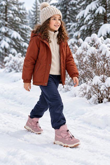 Bl-5680 Anatomical Sole Girls' Pink Color Daily Use Winter Children's Boots