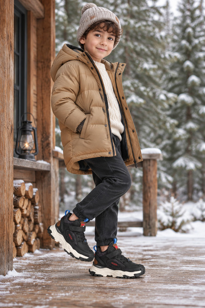 Trs-2320 Anatomical Sole Boys' Black Color Daily Use Winter Children's Boots