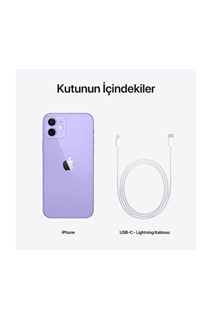 Apple iPhone 12 128 GB Mor Cep Telefonu Aksesuarsız Kutu (Apple