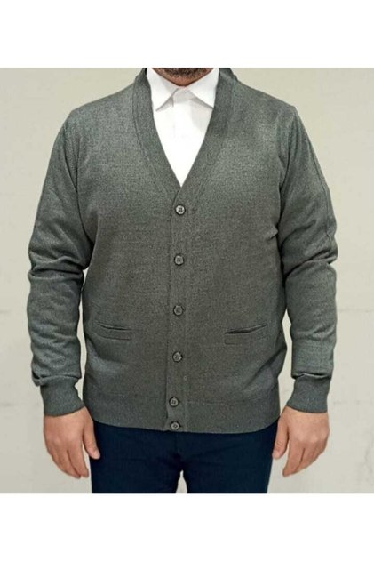 Thin Wool Buttoned Pocket Knitwear Men's Cardigan