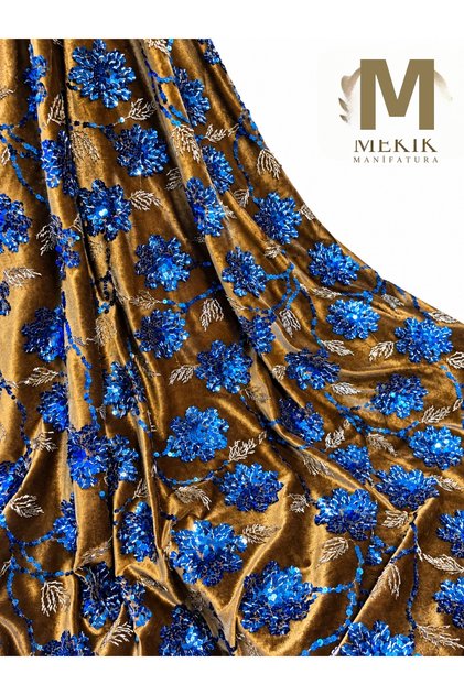 Sequin Embroidered Velvet Fabric