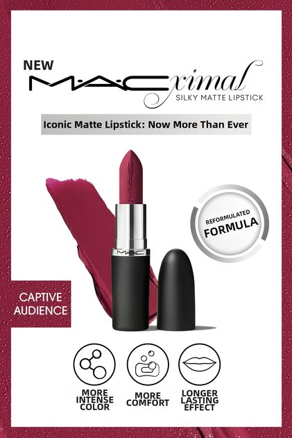 M·A·Cxımal Silky Matte Lipstick Lipstick That Provides Intense Color with Moisturizing Effect - Captive Audience