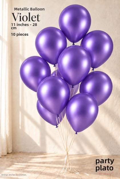 10 Pcs Violet Metallic Balloon 11 Inch 28cm Latex Birthday Wedding Party Decoration