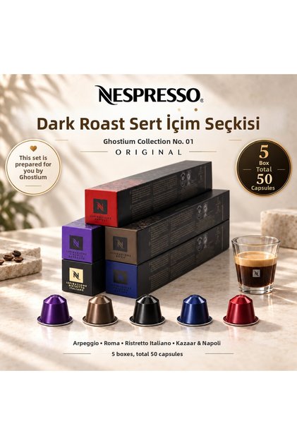 Dark Roast Sert İçi̇m Seçki̇si̇ 50 Capsules by Ghostium