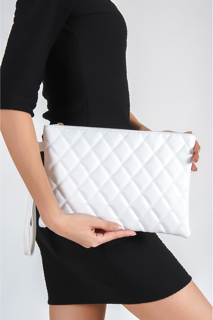 Paris Quilted Women's White Bag
