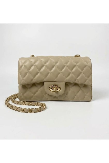 Quilted Knitted Chain Women's Hand and Shoulder Bag