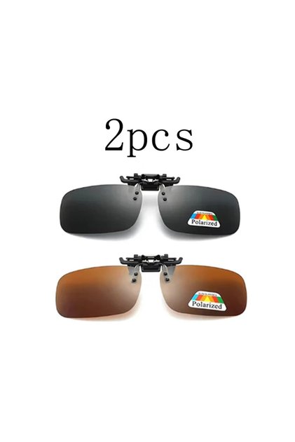 2pcs mixed L 4 Color Grey Lenses Polarized Sunglasses Clip On Flip Up UV 380 Driving Fishing Night V