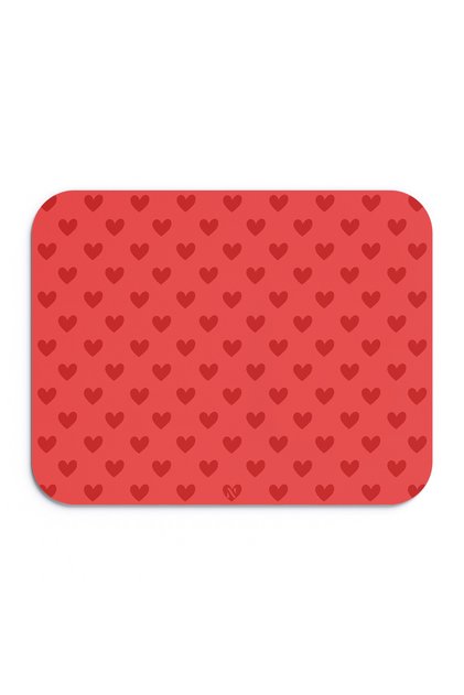 Kırmızı Renkli Kalpli Desenli Ergonomik Mouse Pad, Kaymaz Yüzey ile Ev ve Ofis Kullanımı için İdeal