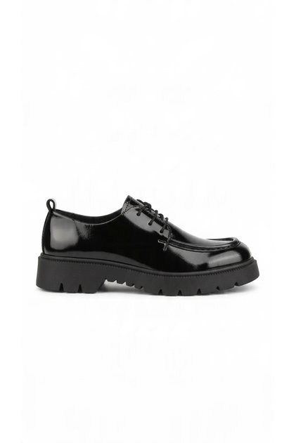 Genuine Leather Light Sole Buckle Oxford Shoes Nhr.333 Black Patent Leather