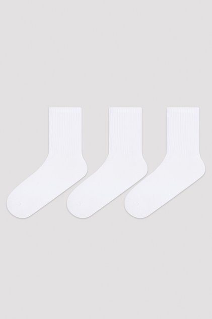 White Basic Tennis 3-Piece Socks