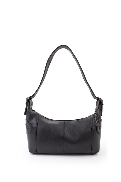 Genuine Leather Women's Shoulder Bag – Pisa Model Black | Real Leather, Stylish and Everyday Use 12×32×17 cm