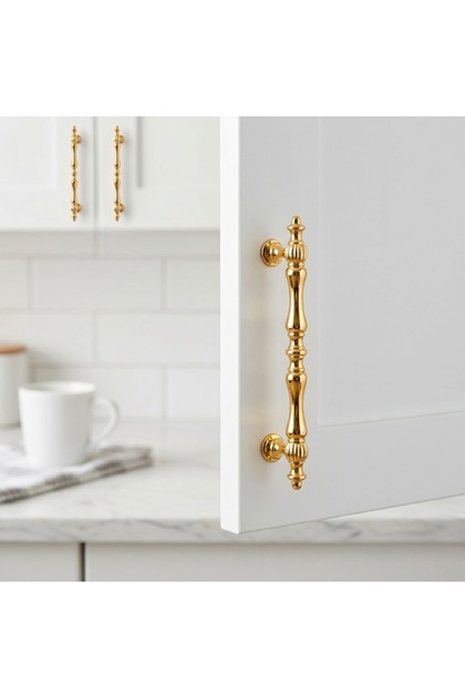 Crescent Gold 224 mm Handle Luxury Country Kitchen Furniture Cabinet Drawer Handle