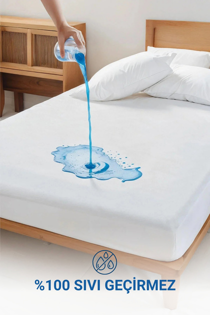 100% Waterproof Cotton Mattress Protector, Single and Double - Sizes 100x200, 160x200, 180x200