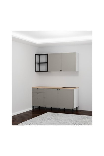 Gri Membran Mini Mutfak Set 180 cm
