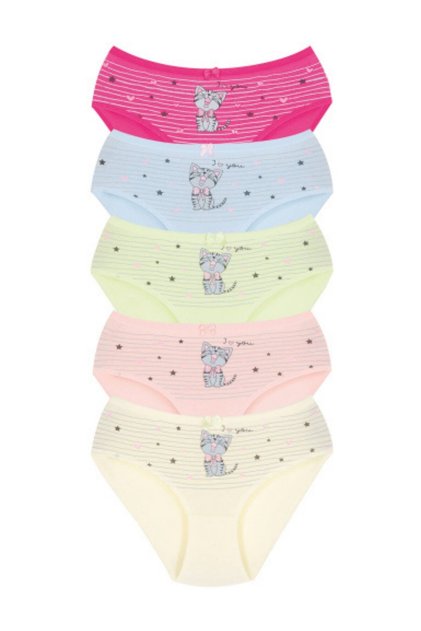 011 Girl's Mix Color 5 Pack Printed Panties V21