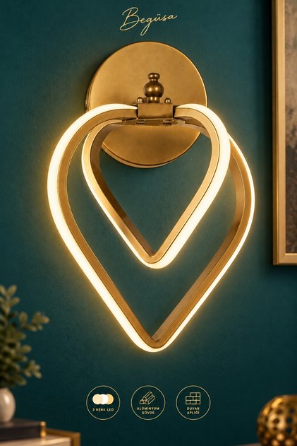 Sevinç 3-Color Led Sconce Antique, 3-Color Led Sconce, Modern Decorative Sconce, Led Wall Lighting, Bedroom, Children's Room, Corridor and Hallway Lighting
