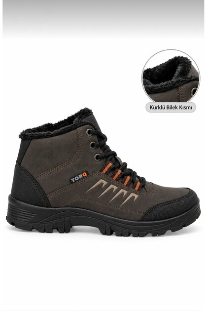 Men's Winter Zippered Lace-Up Furry Boots