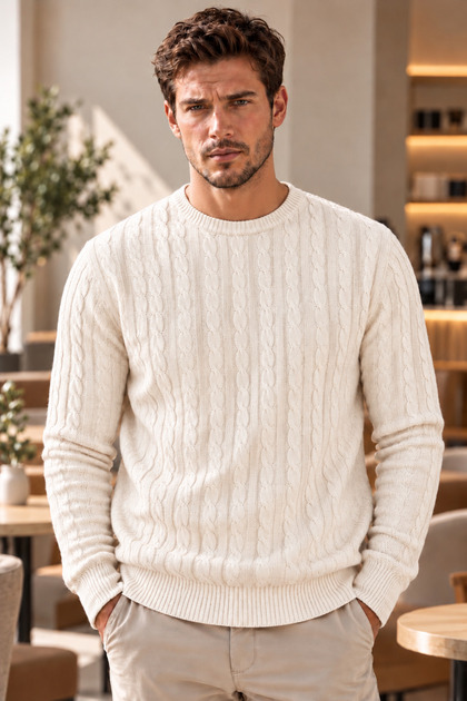 Men's Knitted Crew Neck Sweater