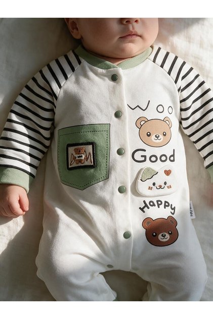 Premium Baby Boy Romper with Bear Detail