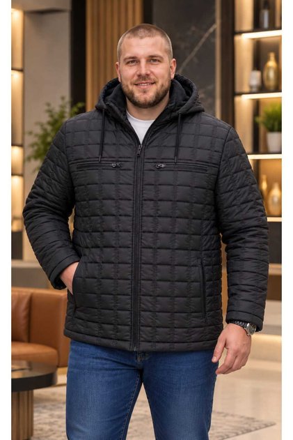 BÜYÜK BEDEN ERKEK seyyar KAPÜŞONLU HAFİF KIŞLIK KAPİTONE MONT,KABAN 4,5,6,7,8XL.