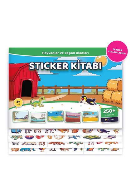 Tekrar Kullanılabilir (SÖK TAK) Sticker Kitabı - Hayvanlar Ve Yaşam Alanları
