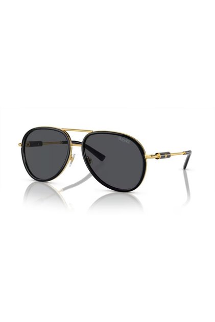 Unisex Gold-Smoked Organic (Uv) Glass Bone Closed Frame Drop Sunglasses Ve2260 1002/87 60-16