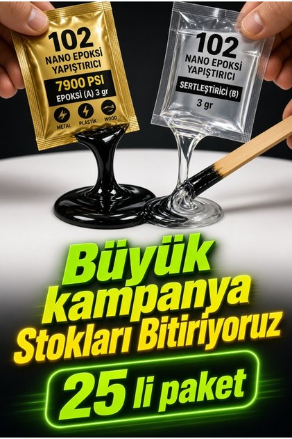 102 Nano Epoksi (1 TON KALDIRMA) Yüksek Isıya Dayanıklı (180 °C) Bor Karbür Katkılı Yapıştırıcı