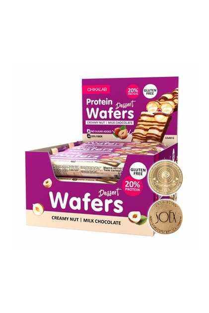 Glazed Wafer Bar with Flavour Creamy Nut Dessert 12x40g - شيكالاب ويفر بطعم حلوى المكسرات بالكريمة