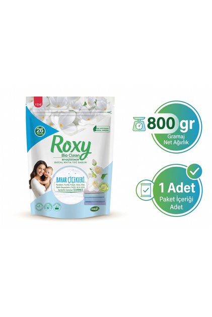 Roxy Bio Clean Matik Sabun Tozu 800GR Bahar Çiçekleri (26 Yıkama)