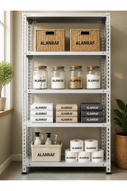 5 Katlı Galvaniz Çelik Raf - Depo, Arşiv, Kiler, Dosya, Market Rafı 31x60x150 Cm Çok Amaçlı Çelik Raf