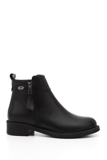 Women's Black Double Zipper Boots