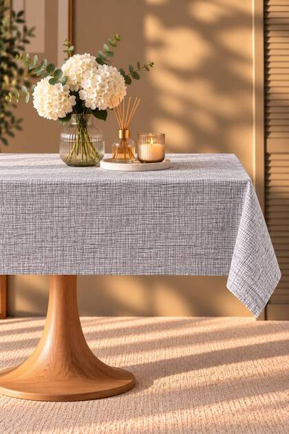 Liquid-Proof Oilcloth Gray Tablecloth | Stain-Resistant, Easy-To-Clean Pvc Tablecloth