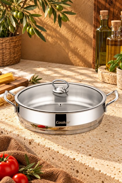 Stainless Steel 28 cm Flat Pot