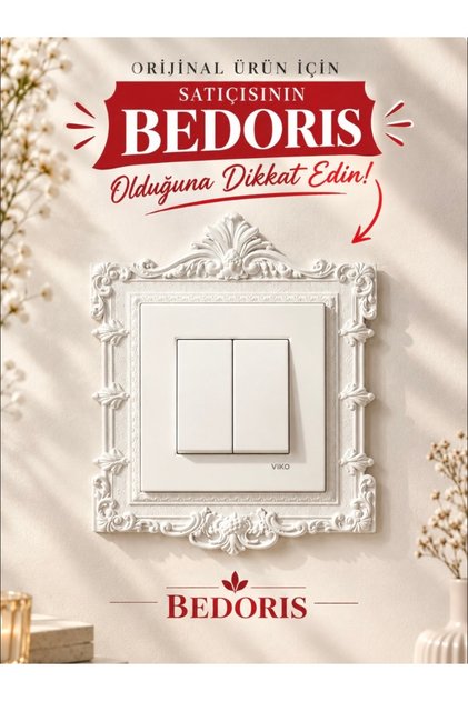 Antik Barok Dekoratif Anahtar/ Priz Çerçevesi – Vintage Çerçeve Beyaz