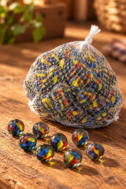 (50 Pcs) Marbles, Oak, Cicoz Nostalgic Game