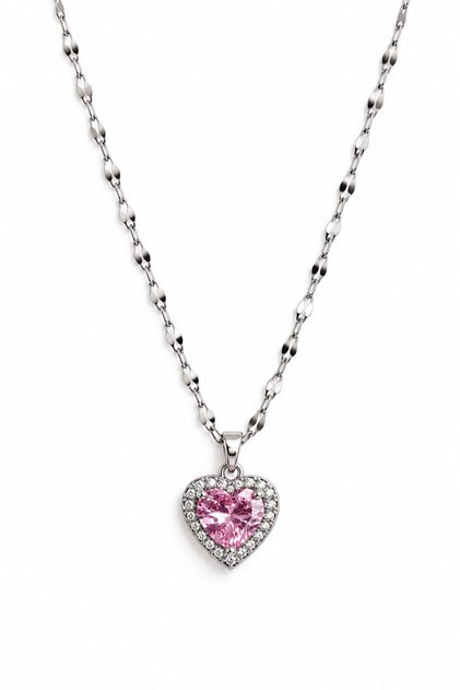 Women's Steel Necklace Zircon Stone Star Chain Heart Non-Tarnish Necklace