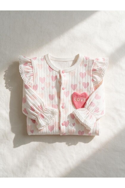 Baby Girl Tulle Jumpsuit with Heart and Booties